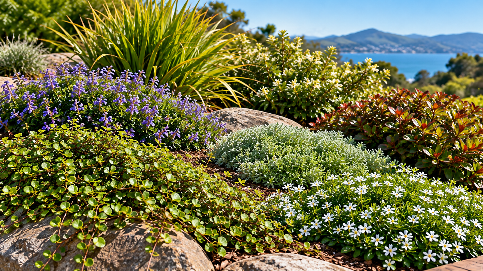 Ground cover plants in a New Zealand garden
